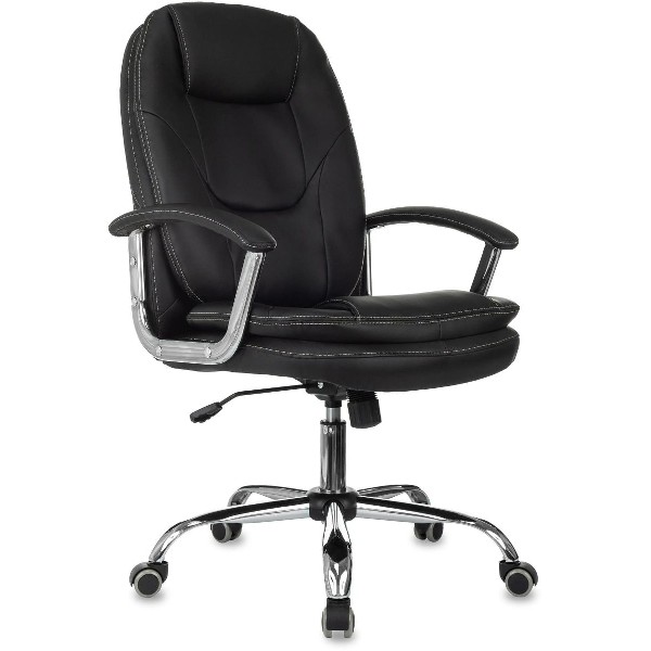 Кресло руководителя Бюрократ CH-868SL [ch-868sl/black-pu] на колесиках, эко.кожа, черный